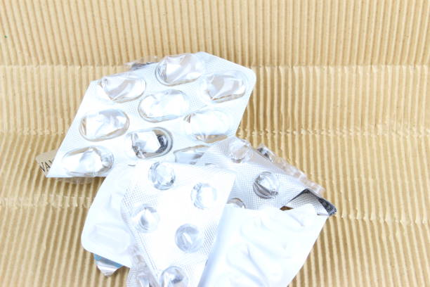 istock Waste of medicine containers on the cardboard 1140324401