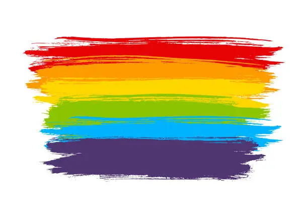 Vector illustration of Rainbow paint element isolated on white background