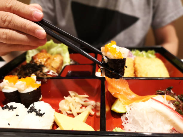 istock sushi and sashimi with japanese bento 1140330122