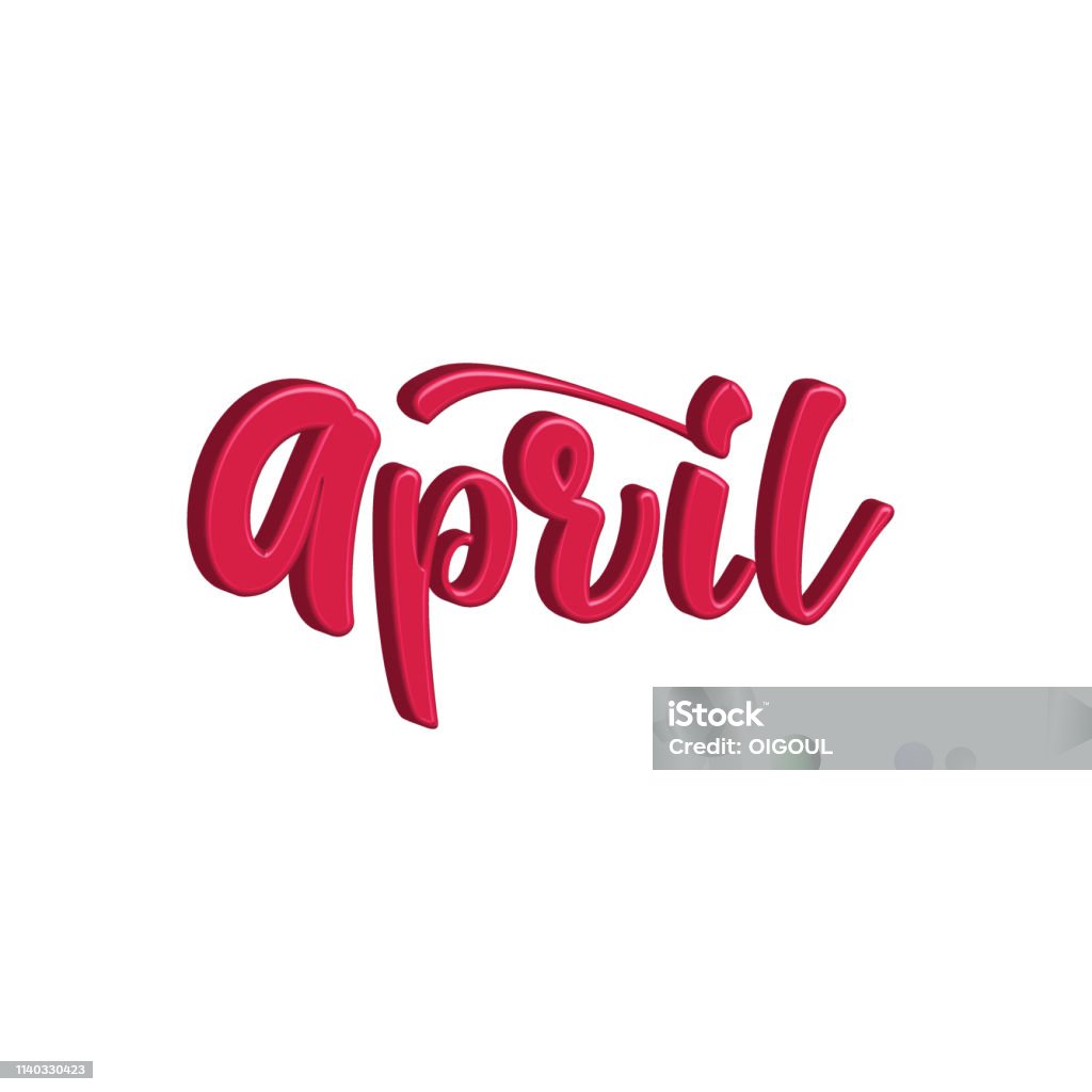 April 3d Lettering 3d Lettering April Vector Illustration Stock Illustration - Download ...