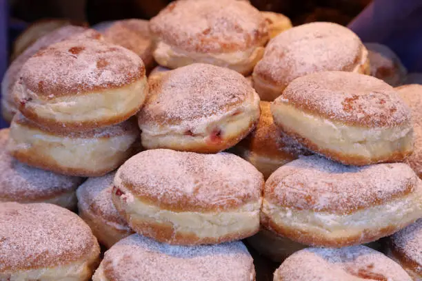 Krapfen with powder sugar