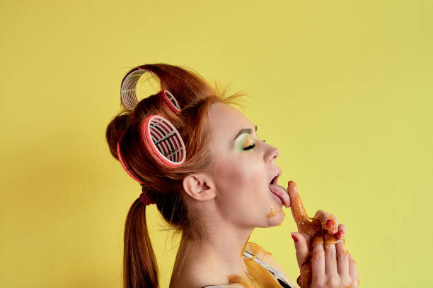 istock Young redhead woman with shugaring paste on her hands, face, body and chest. 1140336418