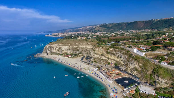 istock Tropea at sunset, Italy. Aerial view from drone 1140337546