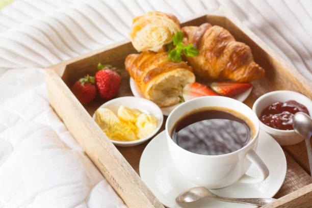 istock Morning breakfast in bed with coffee 1140337574