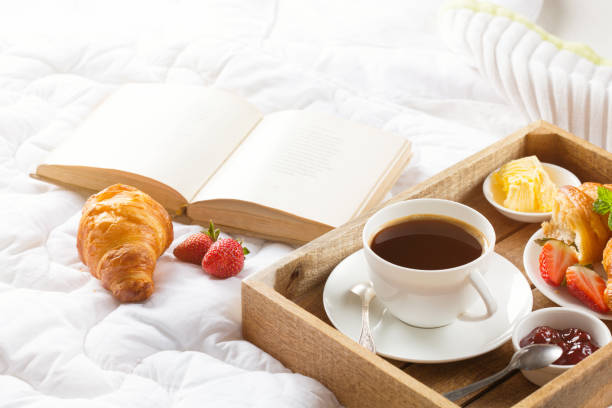 istock Morning breakfast in bed with coffee 1140337579