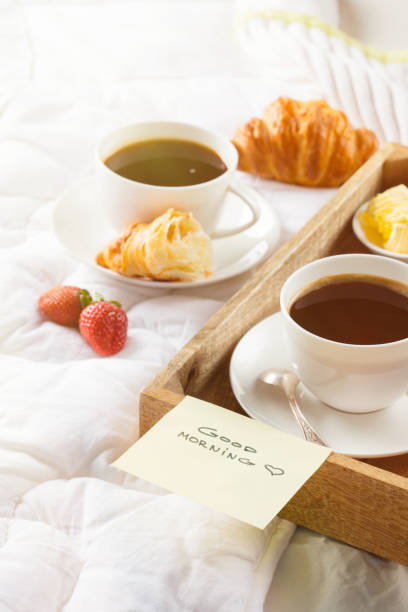 istock Morning breakfast in bed with coffee 1140337584