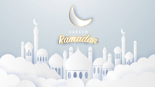 istock Ramadan kareem 2019 background. Paper cut vector illustration with mosque and moon, place for text greeting card and banner 1140337628