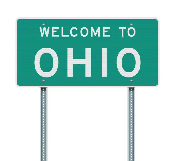 Vector illustration of Welcome to Ohio road sign