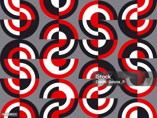Geometric Colorful Retro Style Seamless Pattern Stock Illustration - Download Image Now - Abstract, Circle, Filling