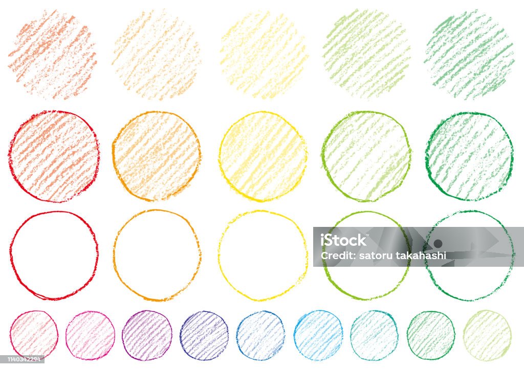 Circle written with crayons Crayon stock vector