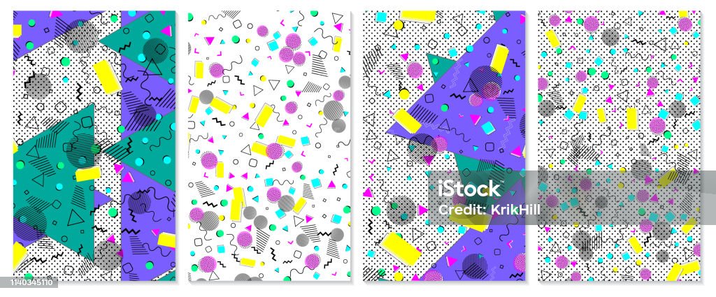 Modern Pop Color Pattern Set Of Pattern Pop Art Color Background Stock Illustration - Download ...