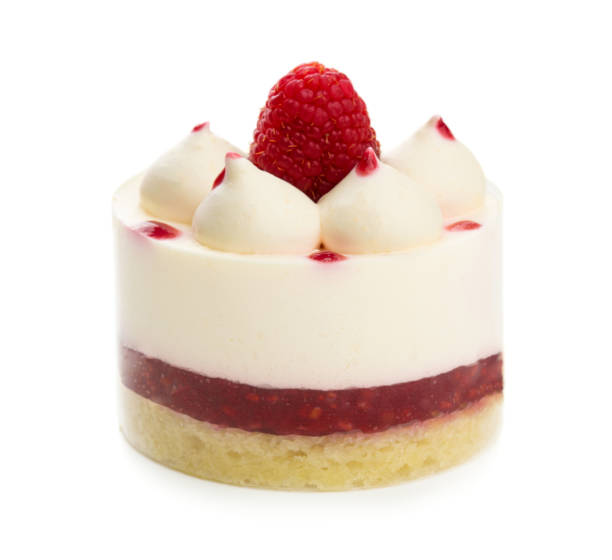 istock Sweet airy cake with raspberries and cream 1140345271