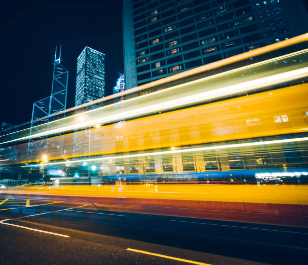 istock long exposure car trails in central district at night,Hong Kong 1140346406