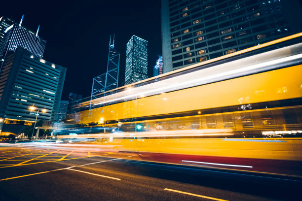 istock long exposure car trails in central district at night,Hong Kong 1140346557