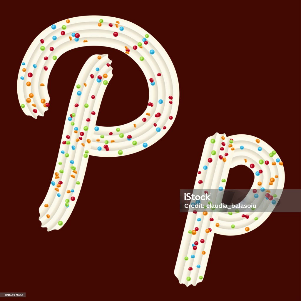 Tempting Tipography Font Design 3d Letter P Of The Whipped Cream ...