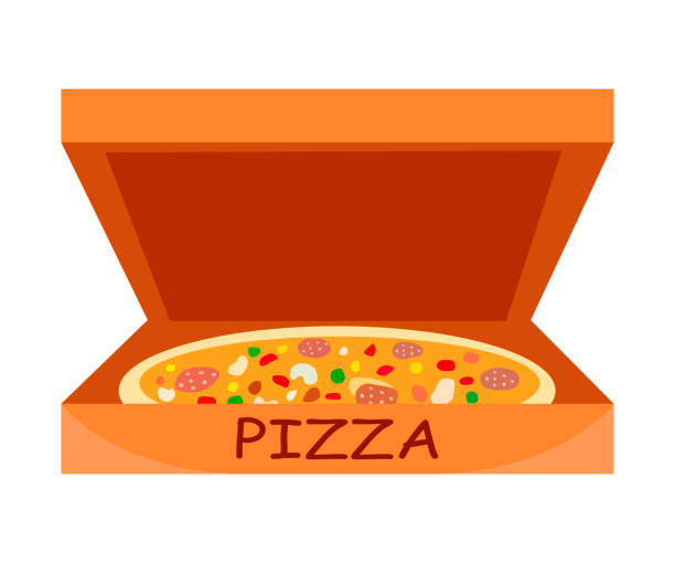 Traditional Italian Pizza Vector Flat Illustration Stock Illustration -  Download Image Now - Pizza Box, Pizza, Take Out Food - iStock