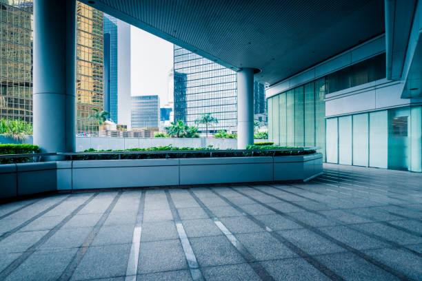 istock architectural column structure front of building group,Hong Kong 1140349764