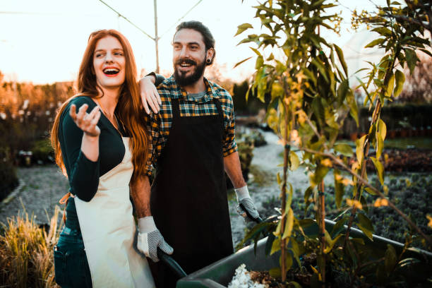 istock Couple in planting business 1140353775