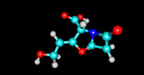 istock Clavulanic acid molecular structure isolated on black 1140354869