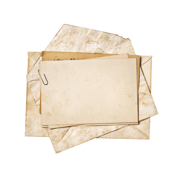 Empty old yellowed paper layout for vintage photo or postcard