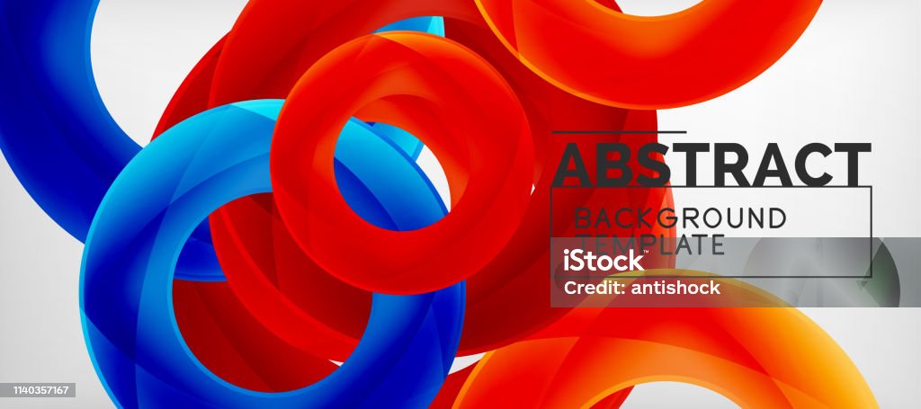 Abstract Flying Background Flying Circles Geometric Abstract Background Stock Illustration ...