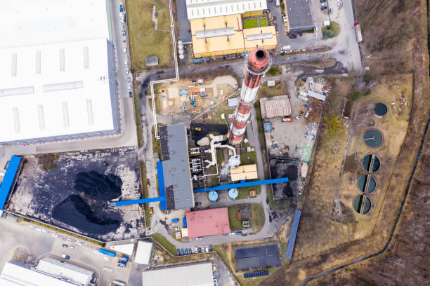 istock Modern combined heat and power plant from above 1140360346