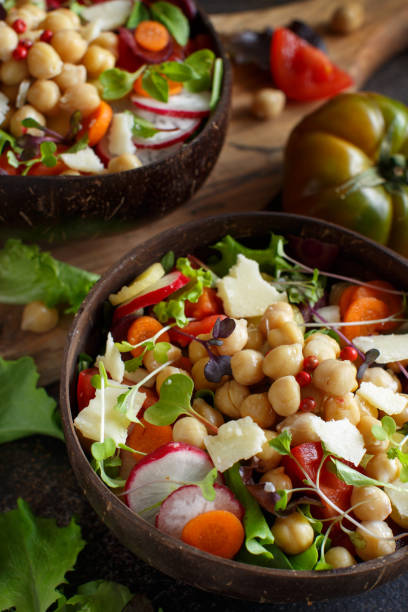 istock Chickpea salad with vegetables and microgreens 1140361937