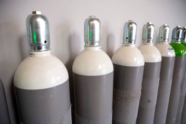 istock Seamless Steel Industrial Gas Cylinders 1140362475