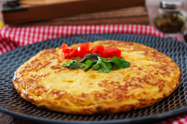 istock French Omelette with Potatoes, Mushroom and Salad 1140365797