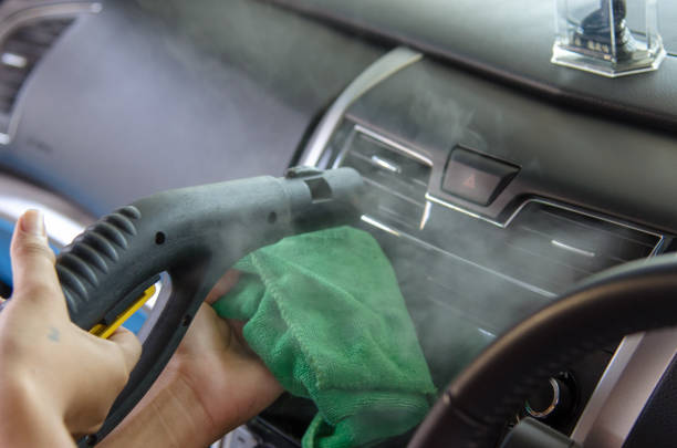 cleaning of car air conditioner - car air conditioner vehicle interior driving imagens e fotografias de stock