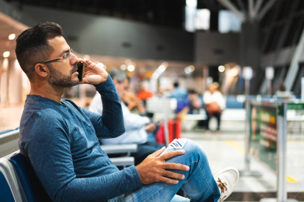 istock Tourist waiting for the flight time 1140371346