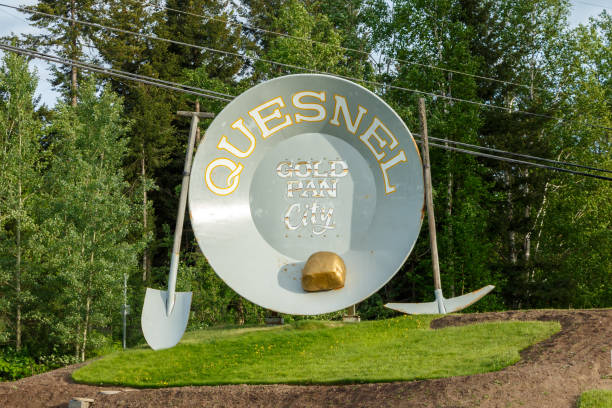 Welcome to Quesnel Sign Quesnel, Canada - Circa 2018  Welcome to Quesnel sign quesnel stock pictures, royalty-free photos & images