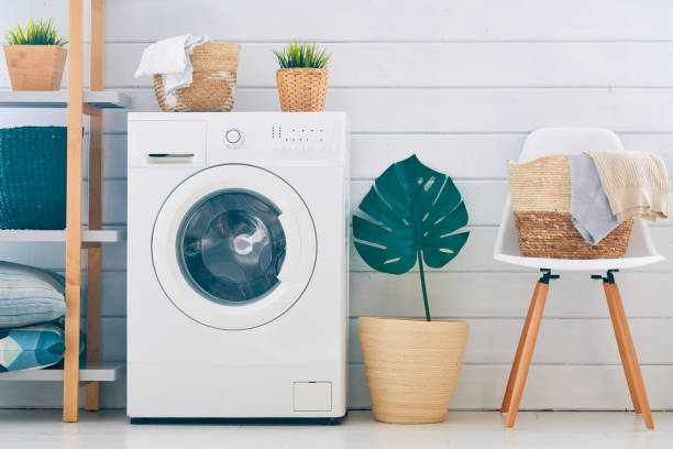 istock laundry room with a washing machine 1140373658