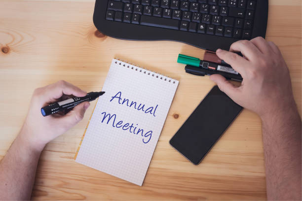 Conceptual hand writing showing Annual Meeting Conceptual hand writing showing Annual Meeting annual event stock pictures, royalty-free photos & images