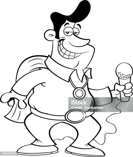 Cartoon Man Dressed As A Rock And Roll Singer Stock Illustration - Download Image Now - Adult, Cartoon, Clip Art