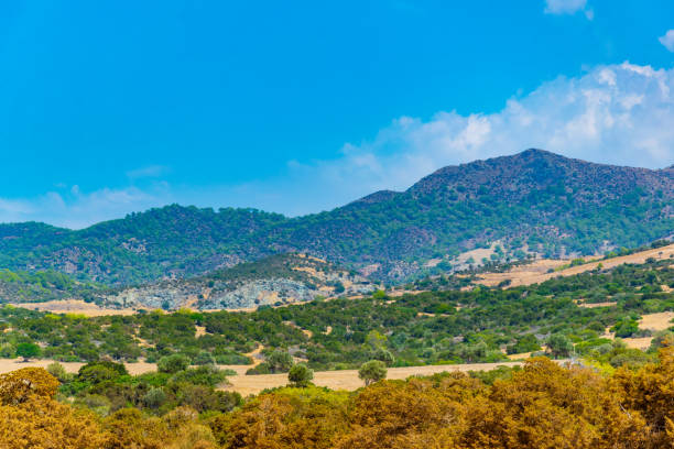 Mountain range spread across Akamas peninsula on Cyprus