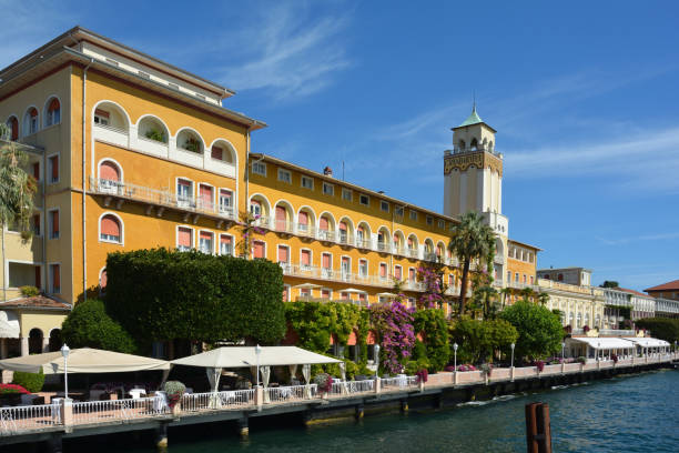 Gardone Riviera, Lombardy, Italy - September 08, 2018: The historic Grand Hotel on the shores of Lake Garda in Gardone Riviera - Italy.