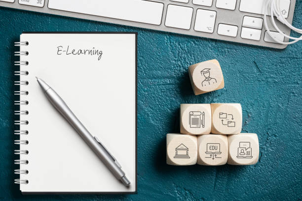 istock components of digital learning as icons on cubes and the word 