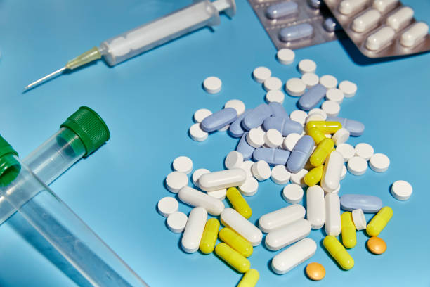 istock group of various medications on a blue background 1140378839