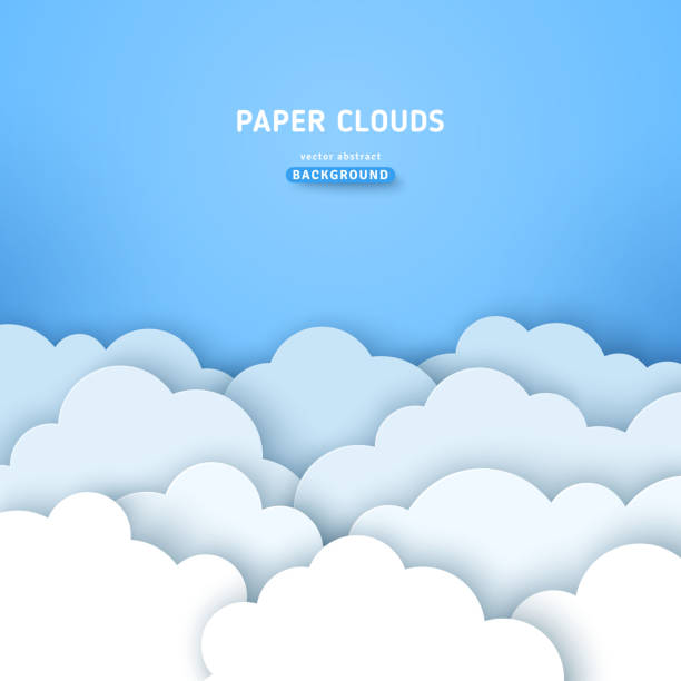 ilustraciones, imágenes clip art, dibujos animados e iconos de stock de nubes en el cielo azul - vector pattern cotton square shape