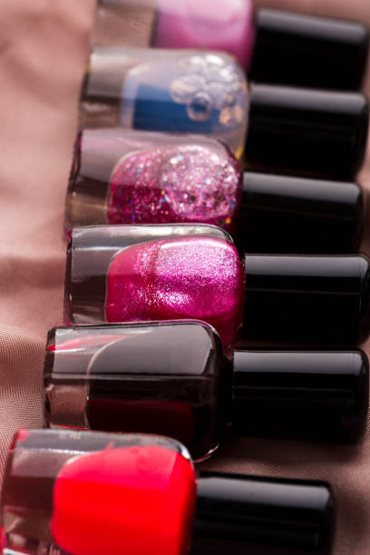 istock Colorful nail polish bottles. Closeup 1140379262