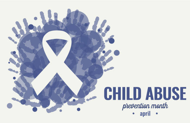 Child abuse prevention month vector art illustration