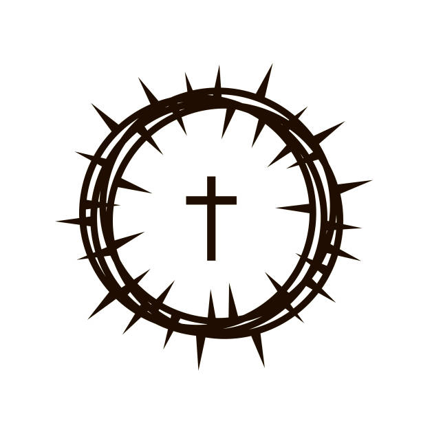 illustrations, cliparts, dessins animés et icônes de couronne d’épines et de croix - cross cross shape religion easter