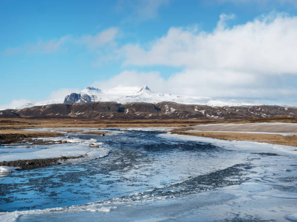 Straumfjardara es un río de salmón situado en la península de Snaefellsnes en el oeste de Islandia - foto de stock