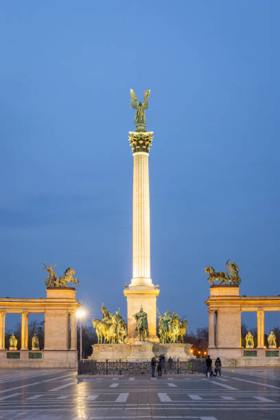 istock Budapest Heroes Square at Night, Hungary 1140382291