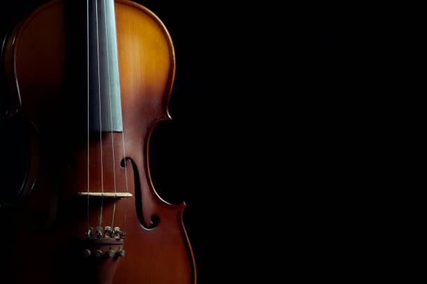 istock Close up violin on black background 1140382464