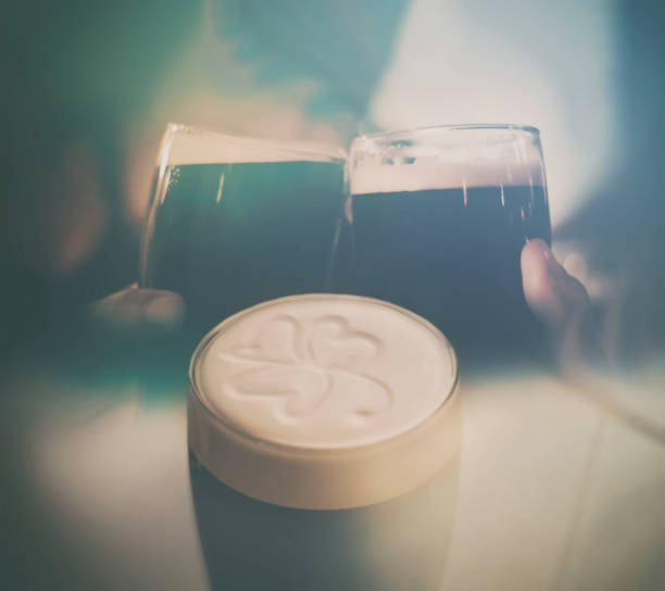 Famous black Irish stout in Irish pub.
