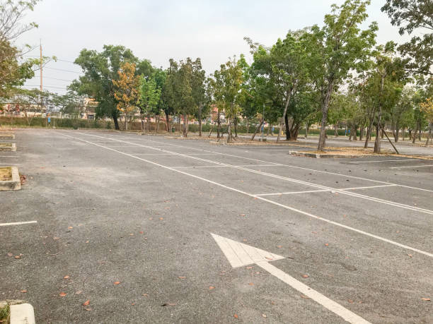 istock empty outdoor car parking lot at Thailand 1140383741