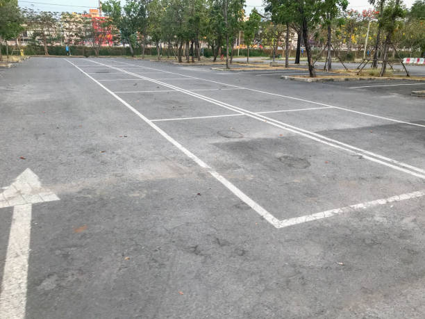 istock empty outdoor car parking lot at Thailand 1140383768