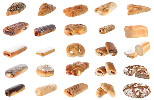 istock Collage of different pastries and bakery items, isolated on white 1140388368